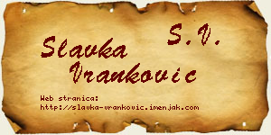 Slavka Vranković vizit kartica